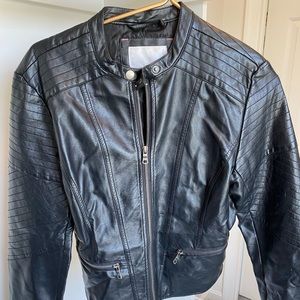 Xhilaration Black Faux Leather Jacket (size M)